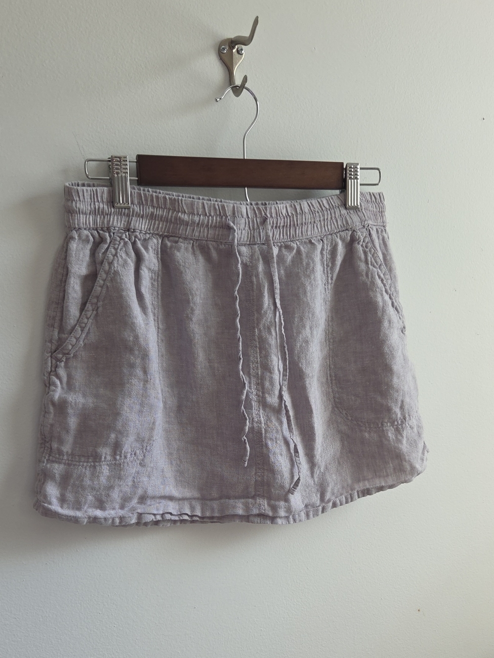 Artisan Ny Linen Drawstring Skirt - Light Lavender